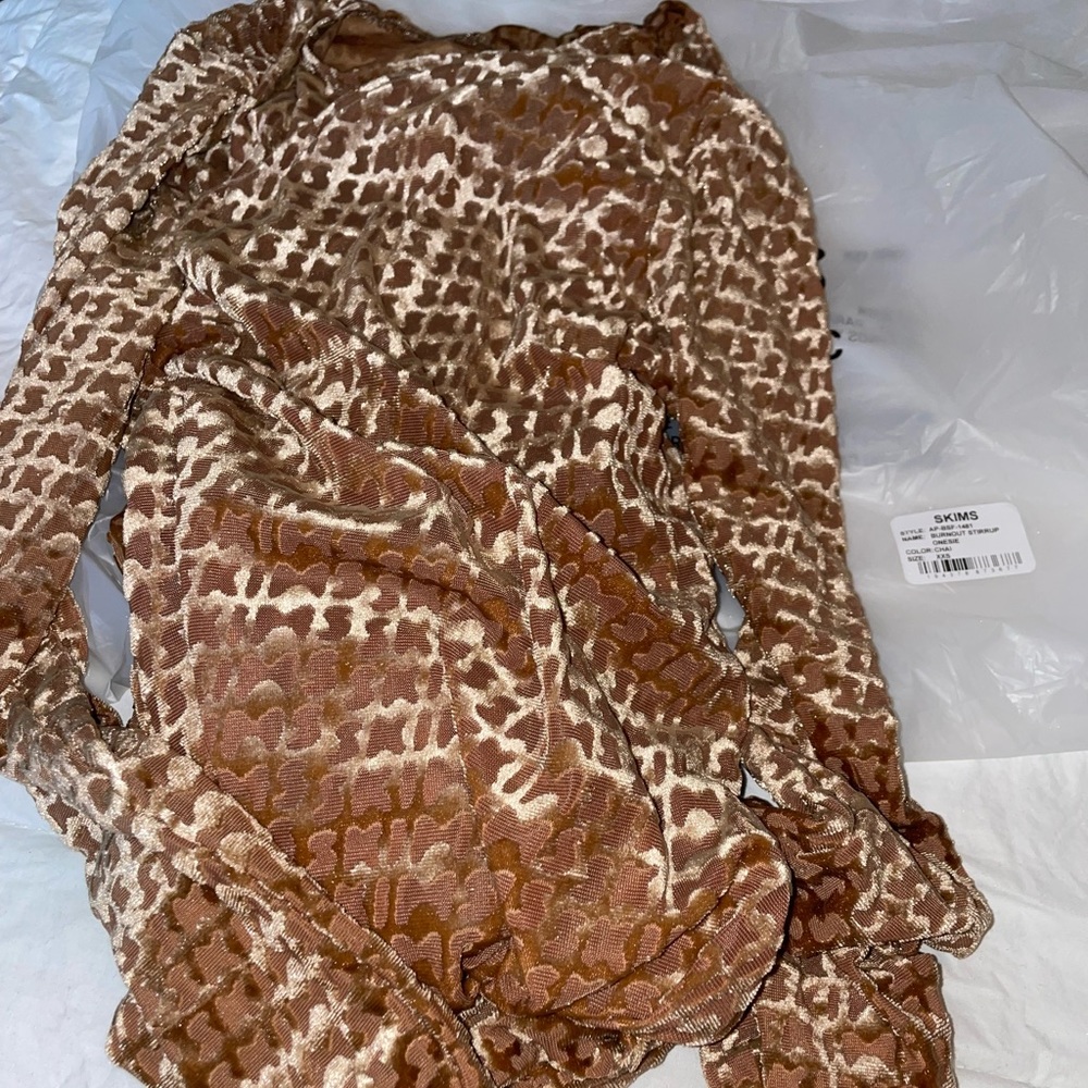 Skims Velvet Stirrup Onsie